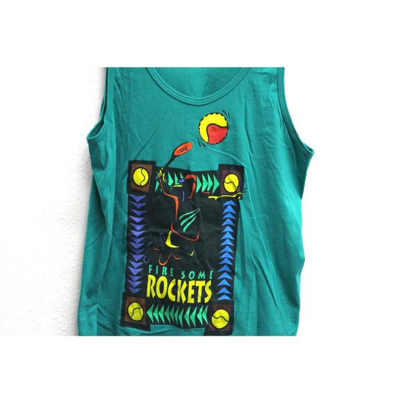 Vintage Fire Some Rockets Tennis Tank T Shirt XL - Picture 2 of 7